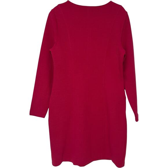 Boden Ellen Ottoman Fuchsia Long Sleeve Stretch Knit Dress (12) - Picture 5 of 10